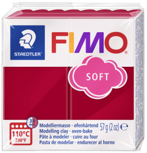 FIMO Pâte à modeler SOFT, à cuire, rouge, 57 g