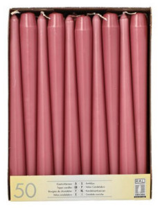 PAPSTAR Bougies de chandelier, 22 mm, bordeaux, pack de 50