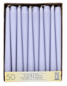 PAPSTAR Bougies de chandelier, 22 mm, blanc, en pack de 50