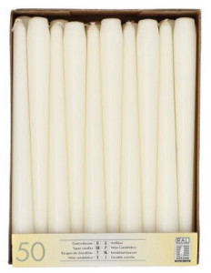 PAPSTAR Bougies de chandelier, 22 mm, blanc, en pack de 50