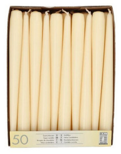 PAPSTAR Bougies de chandelier, 22 mm, blanc, en pack de 50