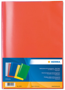 HERMA Protège-cahiers, format A4, en PP, rouge transparent