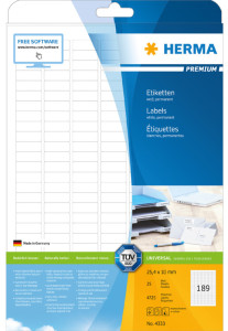 HERMA Etiquettes universelles PREMIUM, 48,3 x 33,8 mm, blanc