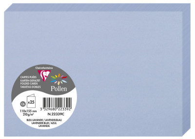 Pollen by Clairefontaine Carte double C6, bleu lavande