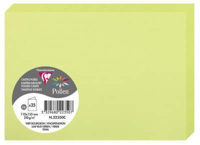 Pollen by Clairefontaine Carte double C6, vert bourgeon