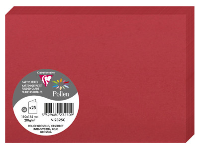 Pollen by Clairefontaine Carte double C6, rouge groseille