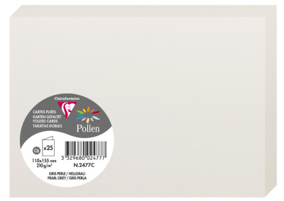 Pollen by Clairefontaine Carte double C6, gris koala