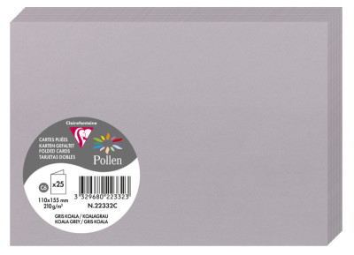 Pollen by Clairefontaine Carte double C6, gris perle