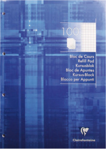 Clairefontaine Bloc de cours, A4, réglure 4/8, 200 pages