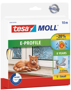 tesa Moll CLASSIC calfeutrage caoutchouc Profil E, marron