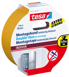 tesa Powerbond Double-face de montage INDOOR, 38 mm x 5,0 m