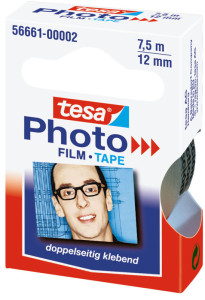 tesa Photo Film, 12 mm x 7,5 m, transparent, paquet de