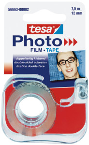 tesa Photo Film, 12 mm x 7,5 m, transparent, paquet de