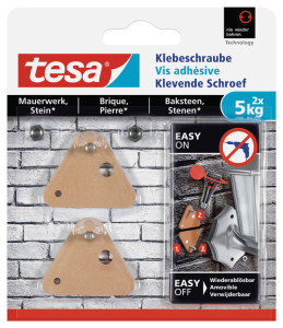 tesa Vis adhésive pour brique, triangulaire, 5,0 kg