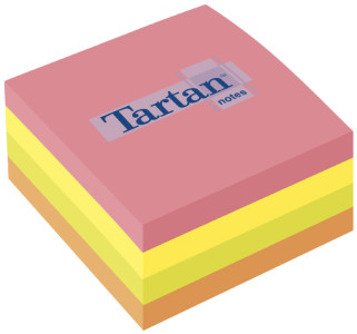 Tartan bloc-notes repositionnable en forme cube, 76 x 76 mm,