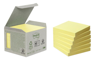 Post-it bloc-notes adhésifs recyclé, 38 x 51 mm, jaune