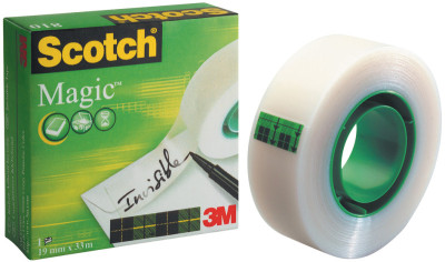 3M Scotch Ruban adhésif Magic 810, invisible, 25 mm x 66 m