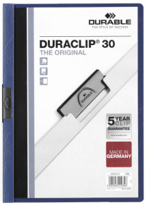 DURABLE Chemises à clip DURACLIP ORIGINAL 30, format A4,bleu