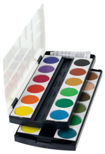 herlitz pastilles de gouaches ST24, 24 couleurs,en plastique