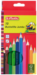 herlitz crayons de couleur Jumbo, hexagonale, étui en carton