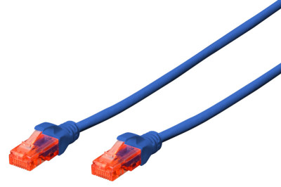 câble de raccordement DIGITUS, Cat. 6, U / UTP, 0,5 m, bleu