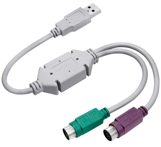 LogiLink Câble adaptateur USB-2 x PS/2, longueur: 0,20 m