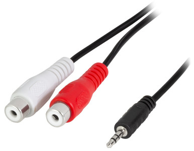 LogiLink Câble audio, 2 x RCA femelle - jack mâle 3,5 mm,