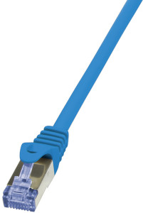 LogiLink câble de raccordement, Cat. 6A, S / FTP, 1,0 m, bleu