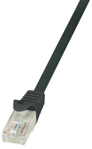 Le câble de raccordement LogiLink, Cat. 5e, U / UTP, 0,5 m, noir