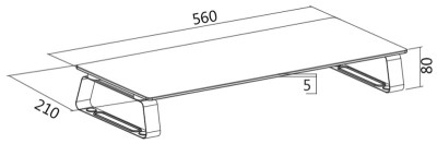 Logilink support de moniteur, acier/verre, argent