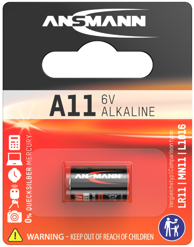 ANSMANN Pile alcaline A11, 6 Volt, blister de 1