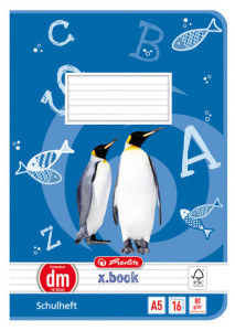 herlitz Cahier scolaire x.book, format A5, linéature 1 /