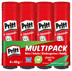 Pritt Bâton de colle 4 x 22g dans un paquet économique, sans