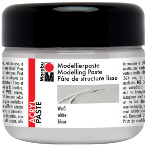 Marabu Pate de structure acrylique lisse, 225 ml, blanc,