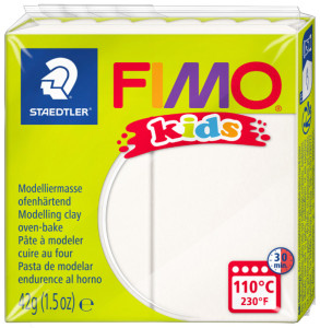 FIMO kids Pâte à modeler, à cuire au four, blanc, 42 g