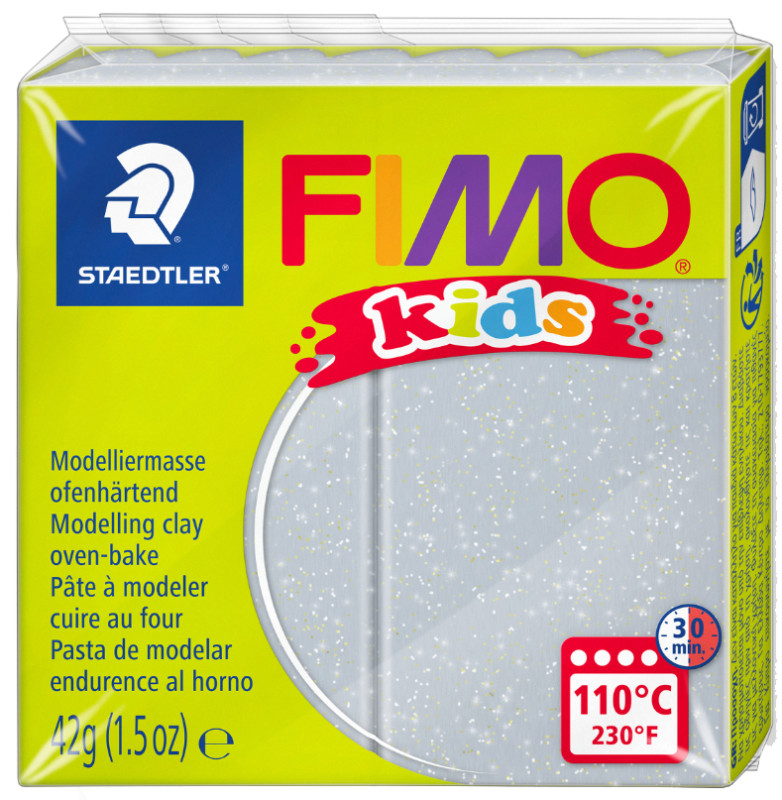 FIMO kids Pâte à modeller, à cuire, bleu paillette, 42 g