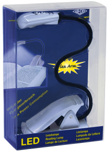 WEDO lampe de lecture LED avec clip, mobil, 1 LED, argent