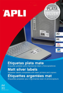 agipa Etiquettes polyester résistantes, rond, argent mat