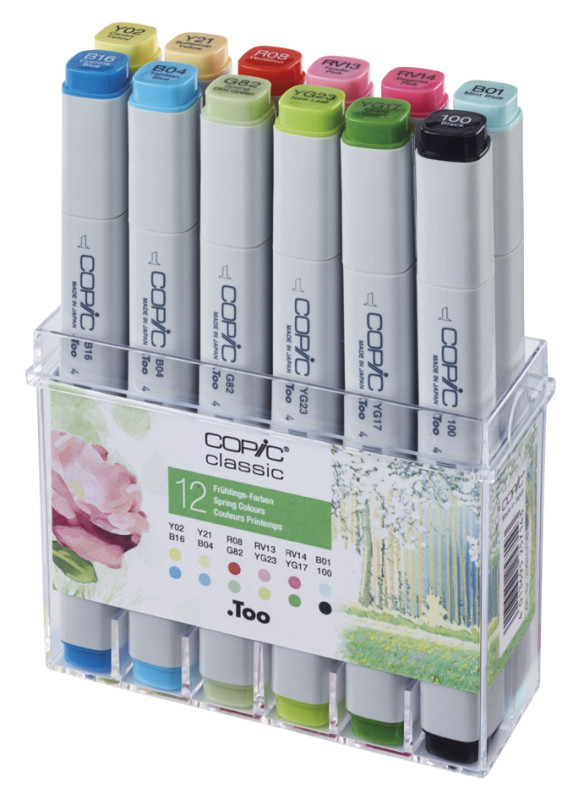 COPIC 70001221 à 84,90 € - COPIC Marqueur professionnel, kit 12 couleurs de  printemps