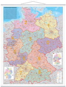 FRANKEN carte de numéro de zone postale, laminée, 970 1.370