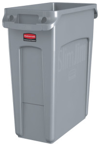 Rubbermaid Collecteur de déchets Slim Jim avec conduits,gris