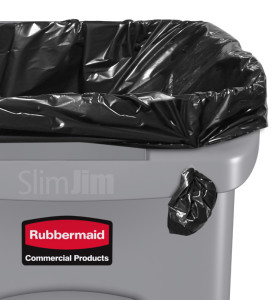 Rubbermaid Collecteur de déchets Slim Jim avec conduits,bleu