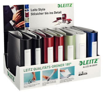 LEITZ Classeur Active Style, 180 degrés, présentoir de 15,