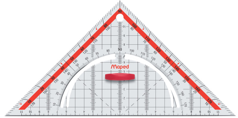 Equerre géométrique Maped hypoténuse 26 cm - Traçage technique  multifonctions - Règles équerre et rapporteurs - Achat & prix