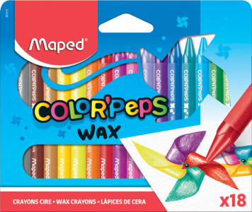 Maped Crayon de cire COLOR'PEPS WAX, étui en carton de 24