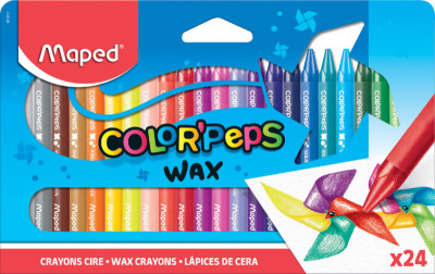 Maped Crayon de cire COLOR'PEPS WAX, étui en carton de 24