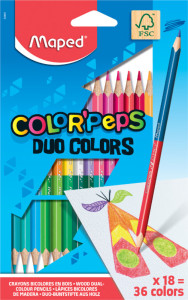 Maped Crayons de couleur COLOR'PEPS DUO, triangulaire, étui