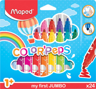 Maped Feutre COLOR'PEPS JUMBO, étui carton de 12,