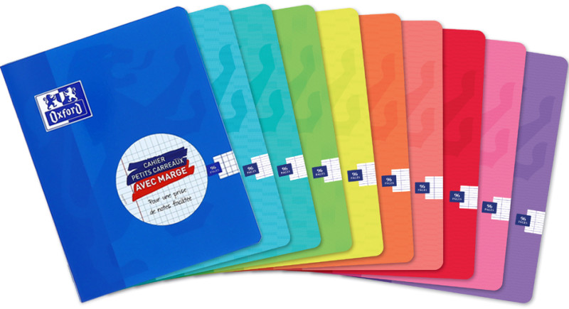 Cahier A4 OXFORD 96 pages - seyes - 170x220mm (COLORIS ALEATOIRES)