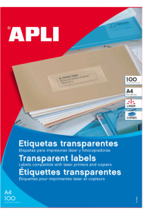 agipa Etiquettes invisibles, 210 x 297 mm, transparentes